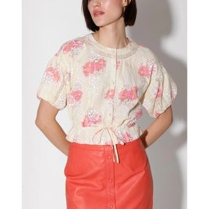 NWT Walter Baker Celeste Blouse Top Peony Eyelet Floral Medium Tuckernuck